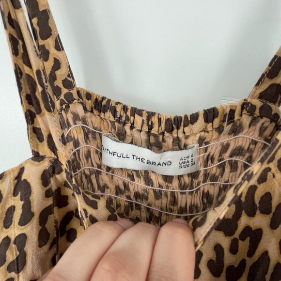 Faithfull The Brand Women's Mila Animal Print Tie Straps Elsa Jumpsuit Size XS - Picture 9 of 15